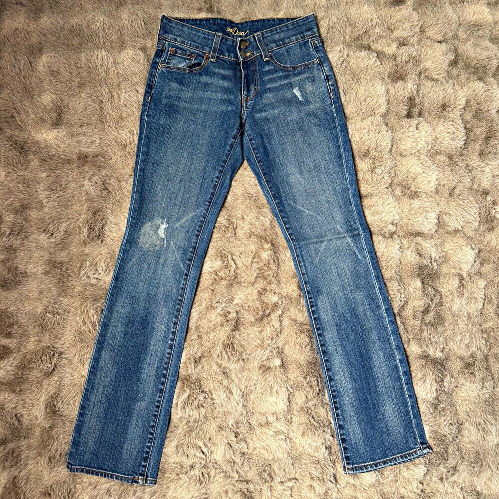 Old Navy Diva Women’s Low Rise Skinny Jeans Medium Wash Distressed Stretch Sz 0